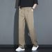 Men's High-Waisted Black Suit Pants Casual Clean Fit Stylish Sophisticated Loose Wide Leg Straight Leg Bottoms_viptrois.com