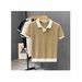Men's Casual Knitted Polo Shirt Contrast Color Lapel Slim Fit Short Sleeve T-Shirt Fashion Personalized Summer Top_viptrois.com