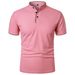 Summer Men's T-Shirt Polo Solid Color Short Sleeve Stand Collar Casual Tees Tops Men Fashion Slim Fit Breathable Lightweight Tshirt_viptrois.com