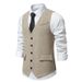 Retro Single-breasted Men's Suit Vest Casual Business_viptrois.com