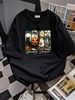 Retro Spooky Season Black Cat Ghost Pumpkin Halloween Women T-Shirt Graphic Stylish Unisex Top For Everyday Wear Casual Soft Summer Print Round Neck Short Sleeve Stretched Slightly Breathable Versatile Streetwear Fashion Comfortable Women_viptrois.com