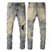 Men's Clothing European And American Street Fashion Graffiti Ripped Jeans Men's Slim Fit Paint Splashed Foot Cross Border Stretch Men's Pants 6556_viptrois.com