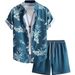 Men's Clothing Casual Hawaiian 3D Printed Short Sleeved Shirt Suit_viptrois.com
