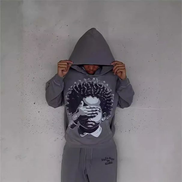 Men's Clothing Y2k Winter Street Fashion 3d Pattern Little Boy Print Fashion Hooded Sweatshirt_viptrois.com