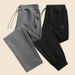 Men's Casual Jogger Pants - Soft Cotton Blend Elastic Waistband Comfortable Straight Leg Sweatpants For Everyday Wear_viptrois.com