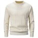 2026 High Quality Fashion Knitwear Pullovers Men's Round Collar Patch Long Sleeve Casual Straight Type Knit Sweater_viptrois.com