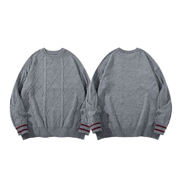 Men's Clothing Crew Neck Sweater Stylish Long Sleeved Cartoon Streetwear-Inspired College Sweater - Oversized Cartoon Knit Pullover For Men_viptrois.com