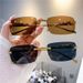 Fashionable Square Frameless Sunglasses For Men And Women Suitable For Outdoor Driving Anti Glare Trendy Sunglasses_viptrois.com