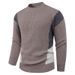 Pure Autumn Winter New Color Block Men's Sweater Simple Versatile Loose Casual Base Knitwear Cross-Border_viptrois.com