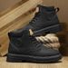 Men's Retro High-Top Work Boots - Fashionable Chunky Sole Martin Boots For Casual & Streetwear (Khaki, Black, Gray, Green)_viptrois.com