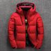 Men’s Short Puffer Jacket – 550FP White Duck Down, Lightweight Hooded Coat For Streetwear & Daily Commute (Black/Grey/Red, M-4XL,)_viptrois.com