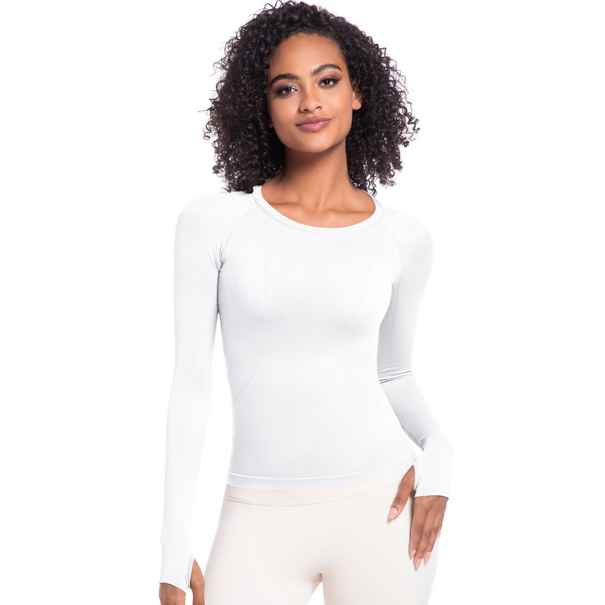 New Quick-Dry Sleeve Women's Sports Running Fitness Breathable Seamless One-Piece Long Yoga Top_viptrois.com
