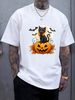 Retro Black Cat Halloween Pumpkin Costume Women Girls T-Shirt Stylish Stretched Slightly Top For Everyday Wear Streetwear Female Comfortable Breathable Women Casual Fashion Versatile Women Top Graphic Tees Summer Unisex Print Round Neck Short Sleeve_viptrois.com