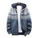 Autumn And Winter New Foreign Trade Men's Casual Jacket Hooded Cardigan Knitted Thickened Plush Sweater Men_viptrois.com