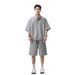 Henley Collar Short Sleeve Polo Shirt For Men Summer Trendy Outfit Handsome High-End Style Casual Two-Piece Set_viptrois.com