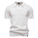 2025 Summer High Quality European Pineapple Pattern Woolen For Business, Seagull Collar, Men's Short Sleeve Sweater Polo_viptrois.com