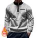 2024 Autumn Winter Stand Collar Pullover Half Zipper Men's Sports Warm Casual Fleece Sweatshirt_viptrois.com