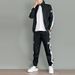 Sports Suit Men's Autumn Clothing Reflective Strip Suit Sweater Suit_viptrois.com