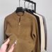 Men's Casual Zip-Up Knit Cardigan – Textured Twill Long Sleeve Sweater (M-XXXL) – Fall & Winter Layering Essential_viptrois.com