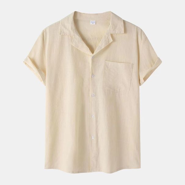 Men's Clothing Cotton And Linen 2024 New Summer Cotton And Linen Short-sleeved Shirt Men's Linen Casual Half-sleeved Cardigan Shirt Thin Shirt Men_viptrois.com