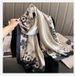 Elegant beige small fragrant wind flowers simulation silk scarf female Korean version of the autumn and winter thin section silk_viptrois.com