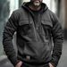 Spring Autumn Fashion European-USA Style Hoodies Outerwear Men's Half Zipper Multiple Pockets Long Sleeve Vintage Loose Hooded Sweatshirts S-3XL_viptrois.com