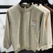 Premium Fleece-Lined Crewneck Sweatshirt For Men – Thickened Winter Thermal Base Layer With Brushed Polyester Interior, Classic Solid Color Pullover_viptrois.com