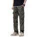 Straight-leg Work Pants For Men In Autumn And Winter, Loose And Multi-pocket Men's Pants, Casual Pants, Long Pants With Fleece, Durable_viptrois.com