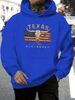 Men's Autumn And Winter Casual Fashionable Loose Hooded Sweatshirt With Retro Western Bull Head Pattern Printed Warm Long Sleeved Pullover_viptrois.com