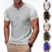 Men's Quick Drying Breathable Waffle Henley Casual Sports T-Shirt Comfortable Lightweight Top for Active Lifestyle_viptrois.com