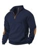 Men's Clothing European And American Casual Sports Sweatshirt Jacquard Small Checkered Stand Up Collar Half Zip Waffle Top Men_viptrois.com