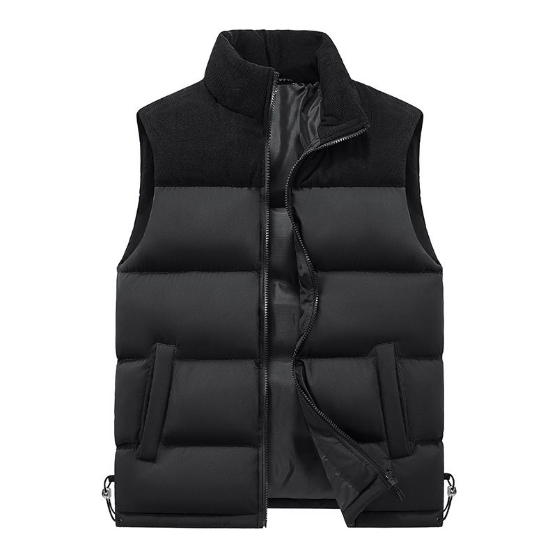 Men's Corduroy Vest Winter Casual Sleeveless Jacket With Color Blocking, Lightweight Warm Layering Piece For Everyday Wear (S-5XL)_viptrois.com