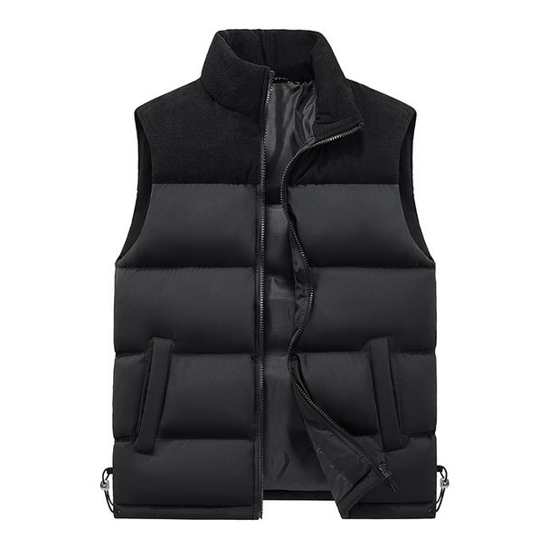 Men's Corduroy Vest Winter Casual Sleeveless Jacket With Color Blocking, Lightweight Warm Layering Piece For Everyday Wear (S-5XL)_viptrois.com
