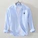 Clothing Cotton Japanese Retro Embroidered Bear Casual Shirt Men's Spring Loose Large Size Hong Kong Style Long Sleeve_viptrois.com