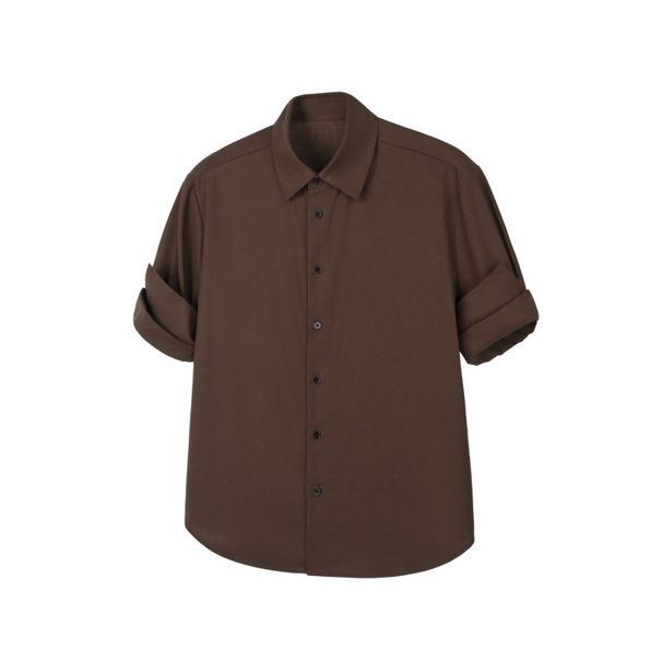 Dongjue Men's Vintage Style T-Shirt Linen Blend Off-Shoulder Slim Fit Short Sleeve Neat Shirt_viptrois.com