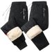 Men's Clothing Fleece-Lined Winter Pants - Waterproof Windproof Thermal Trousers With Elastic Cuffs, Plus Size Available (Black, Dark Grey, Straight)_viptrois.com