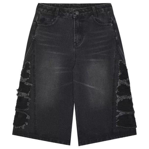 American Retro Washed Denim Shorts Men's Tide Brand Summer New Casual Versatile Niche Seven-point Pants Tide_viptrois.com