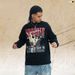 American-style Plaster Angel Print Long-sleeve T-shirt, Round Neck, Trendy Top_viptrois.com
