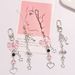 New Sweet Asian Style Bow Keychain Pendant Creative Mobile Phone Short Chain Love Five Pointed Star Accessories Bag Decoration_viptrois.com