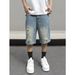 Men's Clothing American Style Washed Distressed Denim Shorts Summer Loose Fit Plus Size Retro Casual Five Point Pants_viptrois.com