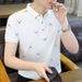 Summer New Men's Lead Short-sleeved T-shirt New Youth High-end Summer Lapel Polo Shirt With Collar Top Trendy_viptrois.com