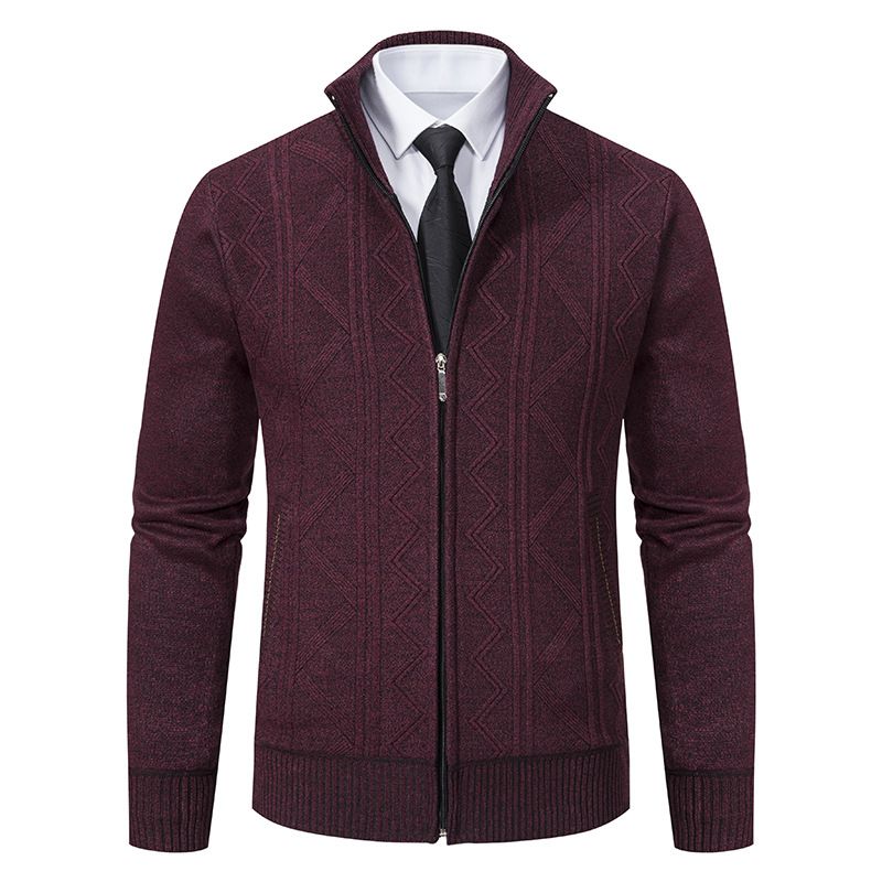 Men’s Slim-Fit Zip-Up Knit Sweater Jacket – Stylish Autumn Pullover With Stand Collar (Sizes M-3XL)_viptrois.com
