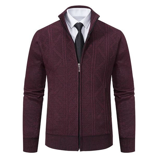 Men’s Slim-Fit Zip-Up Knit Sweater Jacket – Stylish Autumn Pullover With Stand Collar (Sizes M-3XL)_viptrois.com