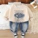 "Soft Cotton Kids Hoodie & Pants Set - Unisex Toddler Outfit With Cute Animal Prints, Long Sleeve, Comfy Casual Wear For Boys & Girls (80-120cm)"_viptrois.com