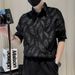 Men's Short Sleeved Trendy Brand Handsome Ice Silk Shirt_viptrois.com