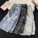Men's Clothing Summer Youth Popular Harem Pants Lazy Men's Shorts Ins Trendy Mid Waist Straight Slightly Elastic Denim Shorts_viptrois.com