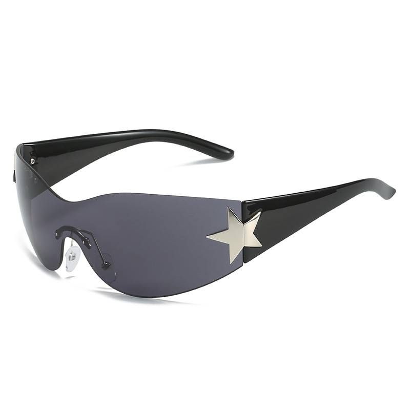 New One-piece Sunglasses With Cross-border Hot Wrapping And Personalized Pentagram Sunglasses For Women_viptrois.com