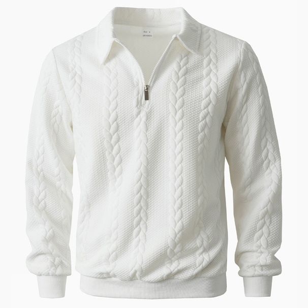 Spring/Autumn 2025 New European And American Semi-open Zipper Lapel Pullover Hoodie For Casual Men's Wear_viptrois.com