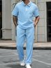 2026 Summer Men's Casual Sportswear Jacket With Collar And Zipper, Short Sleeve Pants, Casual Fashion Polo Shirt_viptrois.com