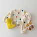 newborn infant pure cotton romper full moon korean threepiece set ins style baby clothes_viptrois.com